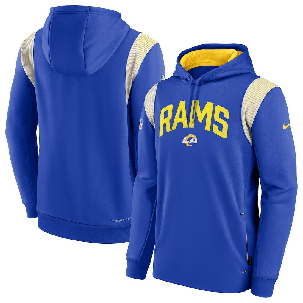 Los Angeles Rams Sideline Athletic Stack Performance Pullover Hoodie Royal - Nike