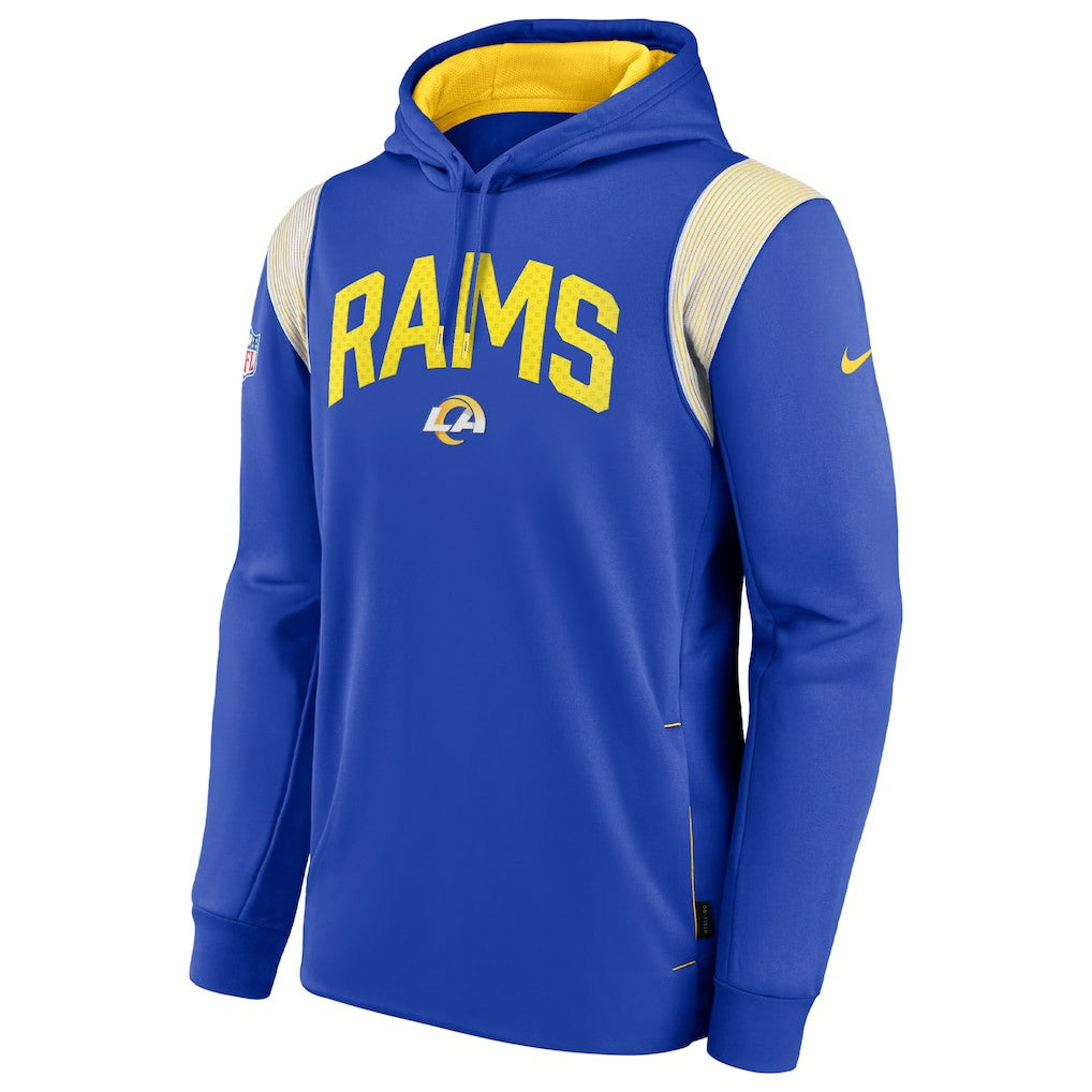Los Angeles Rams Sideline Athletic Stack Performance Pullover Hoodie Royal - Nike
