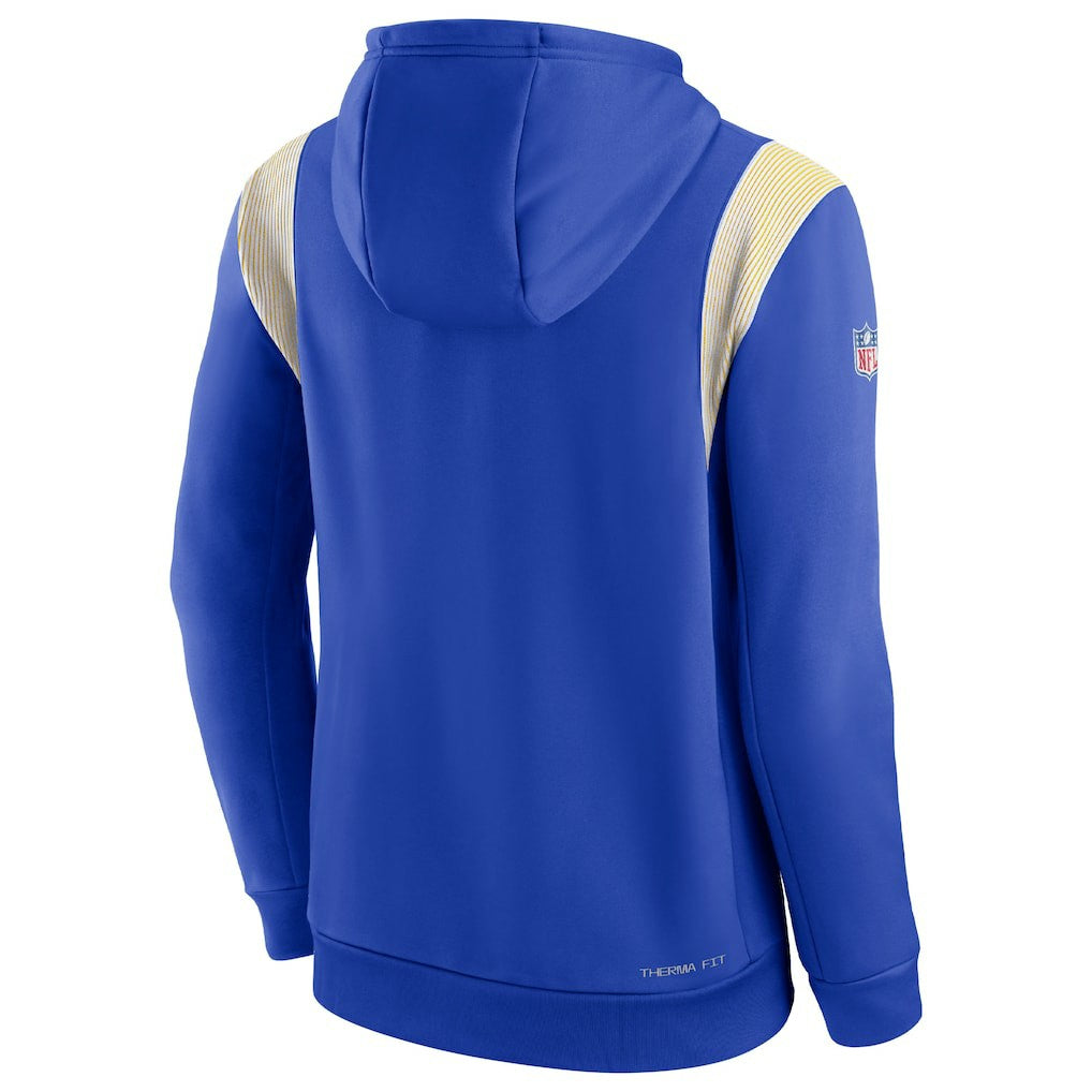 Los Angeles Rams Sideline Athletic Stack Performance Pullover Hoodie Royal - Nike