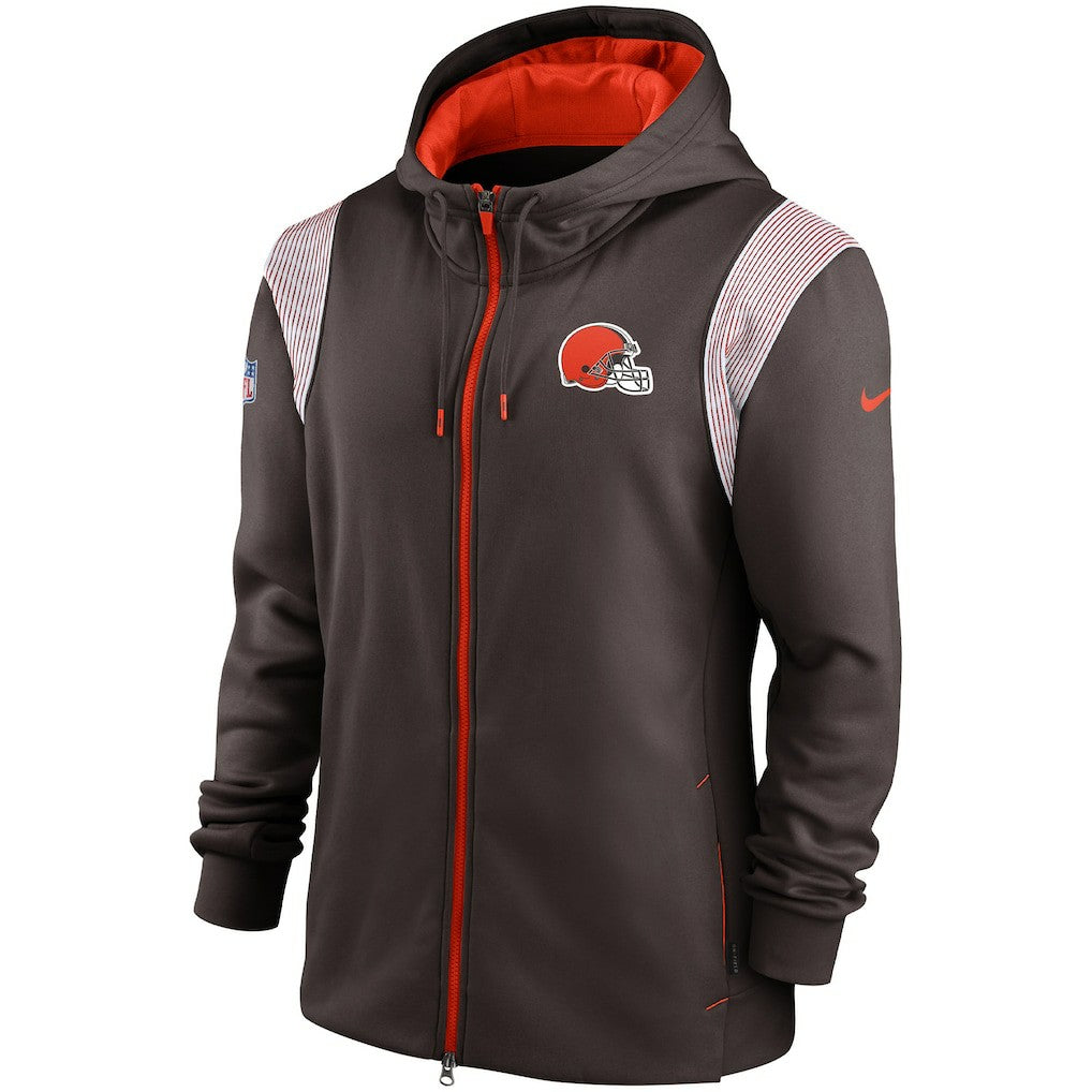 Cleveland Browns Performance Sideline Lockup Full-Zip Hoodie Brown - Nike