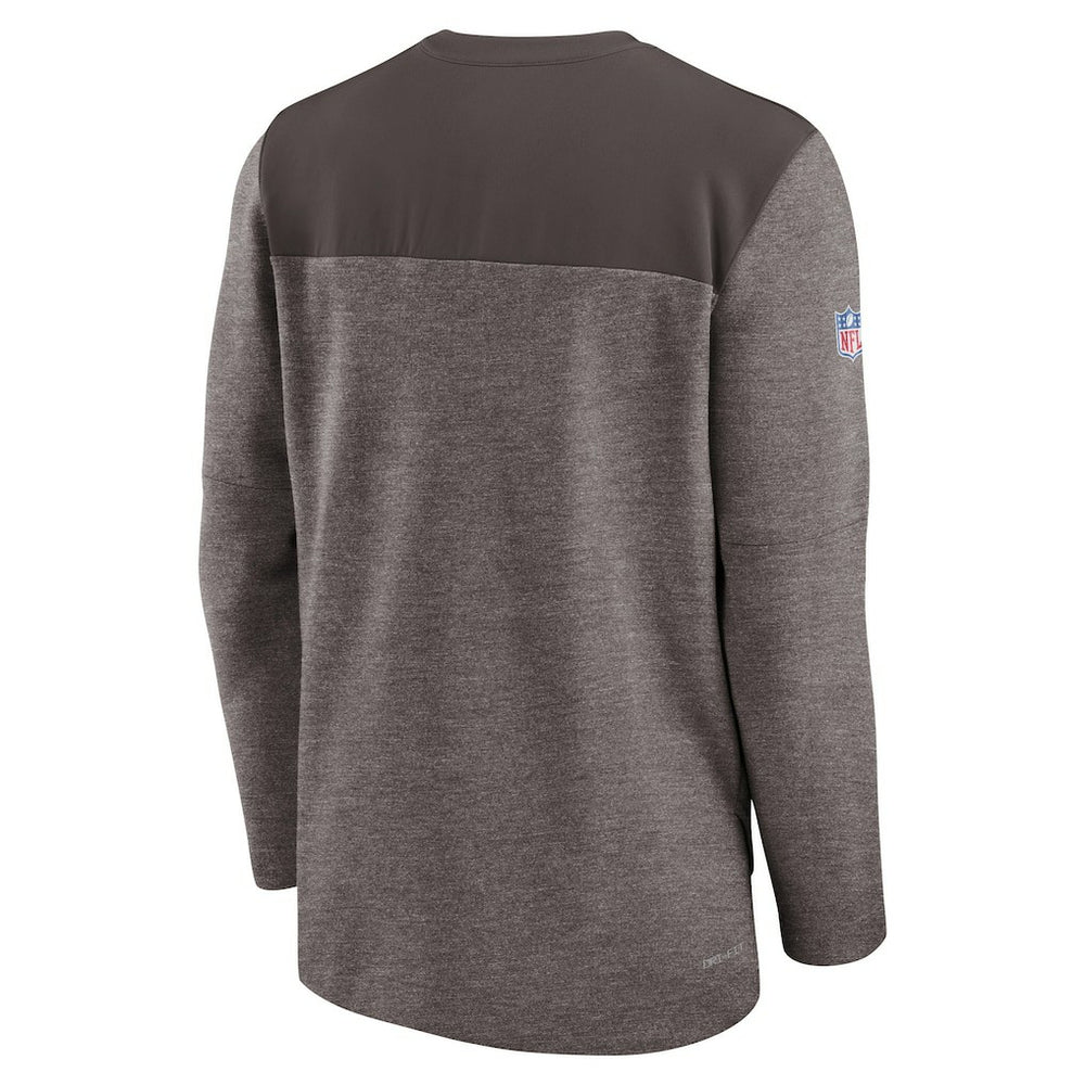 Cleveland Browns Sideline Lockup Performance Quarter-Zip Top Brown - Nike