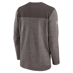 Cleveland Browns Sideline Lockup Performance Quarter-Zip Top Brown - Nike