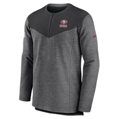San Francisco 49ers Sideline Lockup Performance Quarter-Zip Top Charcoal - Nike