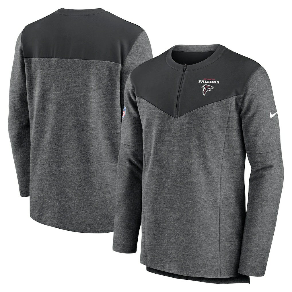 Atlanta Falcons Sideline Lockup Performance Quarter-Zip Top Charcoal - Nike