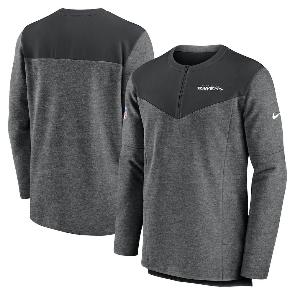 Baltimore Ravens Sideline Lockup Performance Quarter-Zip Top Charcoal - Nike