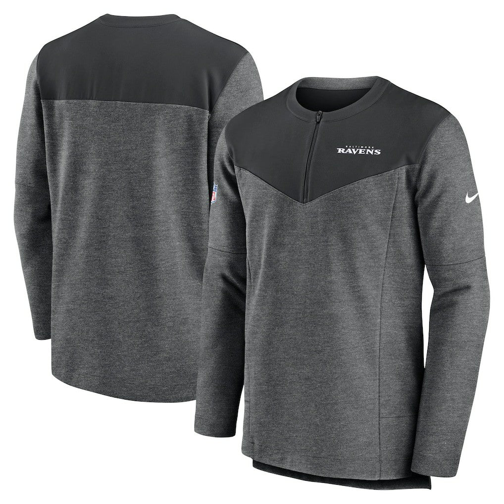 Baltimore Ravens Sideline Lockup Performance Quarter-Zip Top Charcoal - Nike