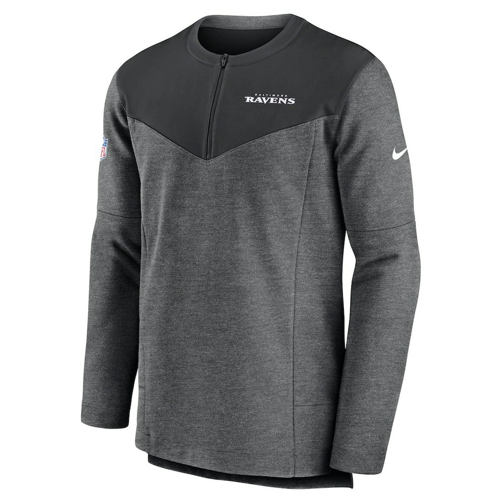 Baltimore Ravens Sideline Lockup Performance Quarter-Zip Top Charcoal - Nike