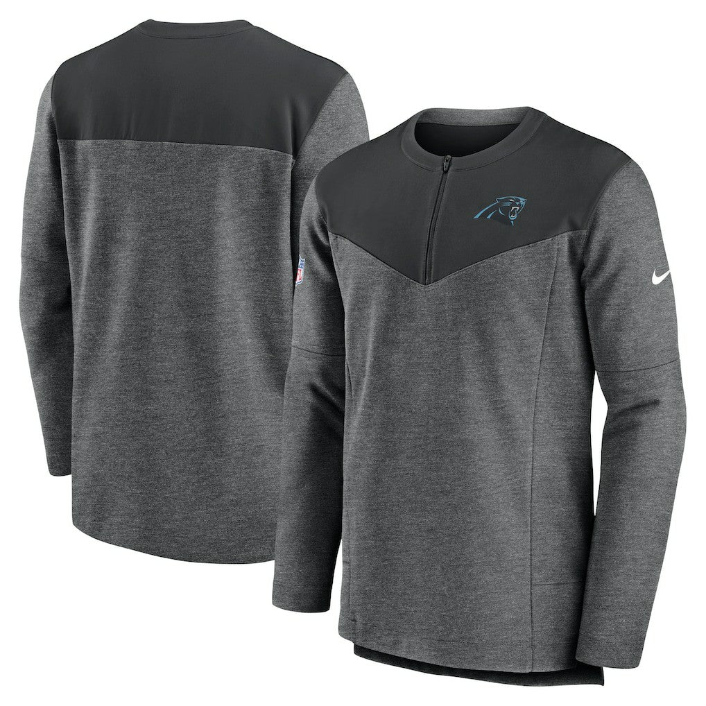 Carolina Panthers Sideline Lockup Performance Quarter-Zip Top Charcoal - Nike