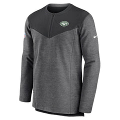 New York Jets Sideline Lockup Performance Quarter-Zip Top Charcoal - Nike