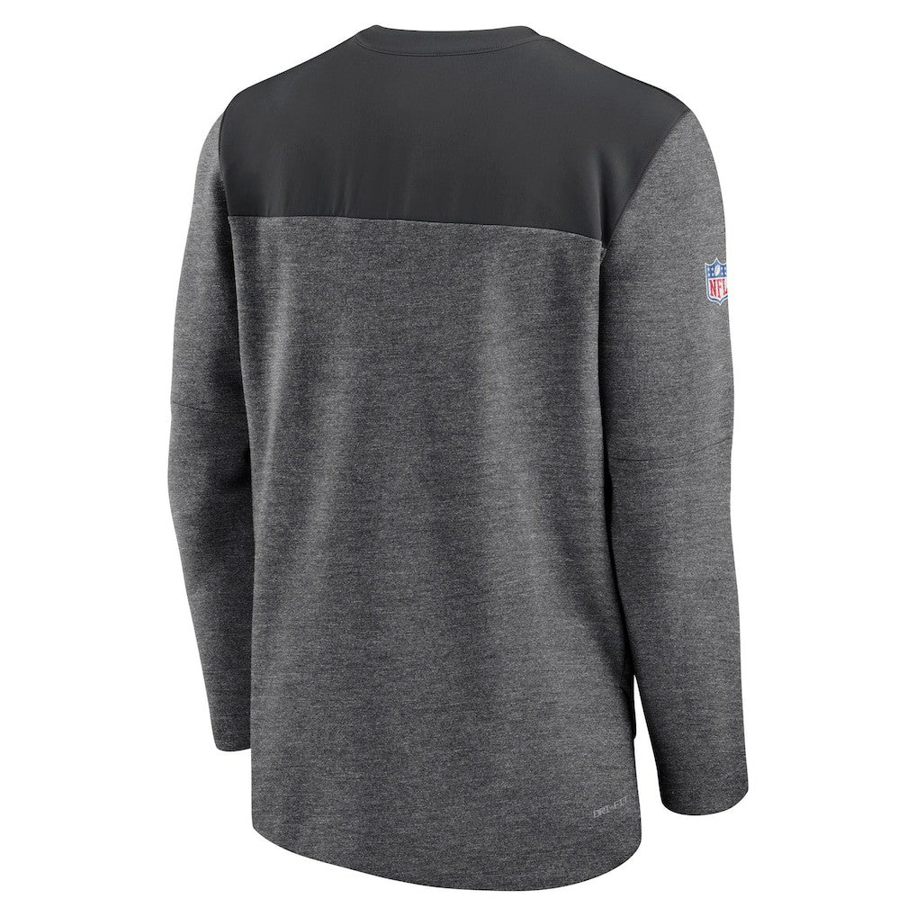 New York Jets Sideline Lockup Performance Quarter-Zip Top Charcoal - Nike