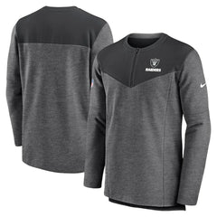 Las Vegas Raiders Sideline Lockup Performance Quarter-Zip Top Charcoal - Nike