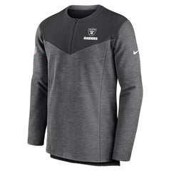 Las Vegas Raiders Sideline Lockup Performance Quarter-Zip Top Charcoal - Nike