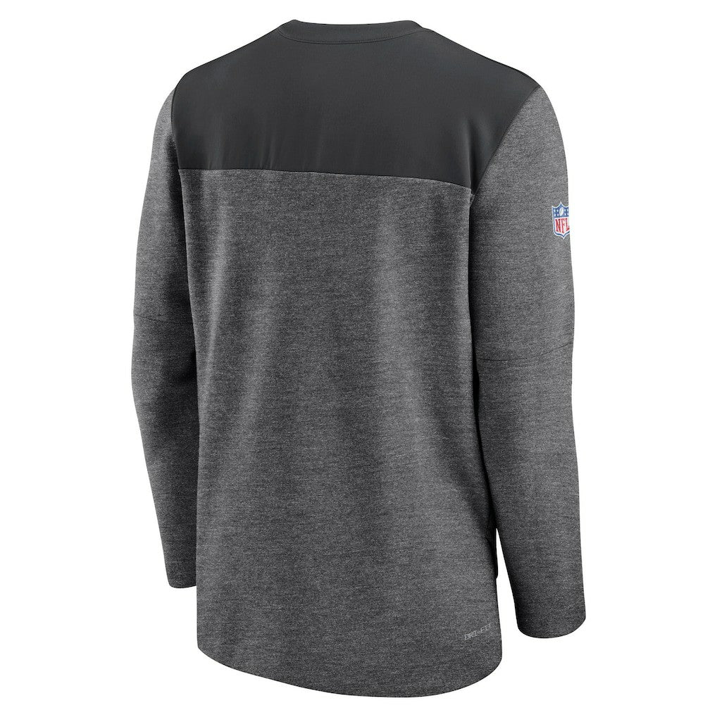 Las Vegas Raiders Sideline Lockup Performance Quarter-Zip Top Charcoal - Nike
