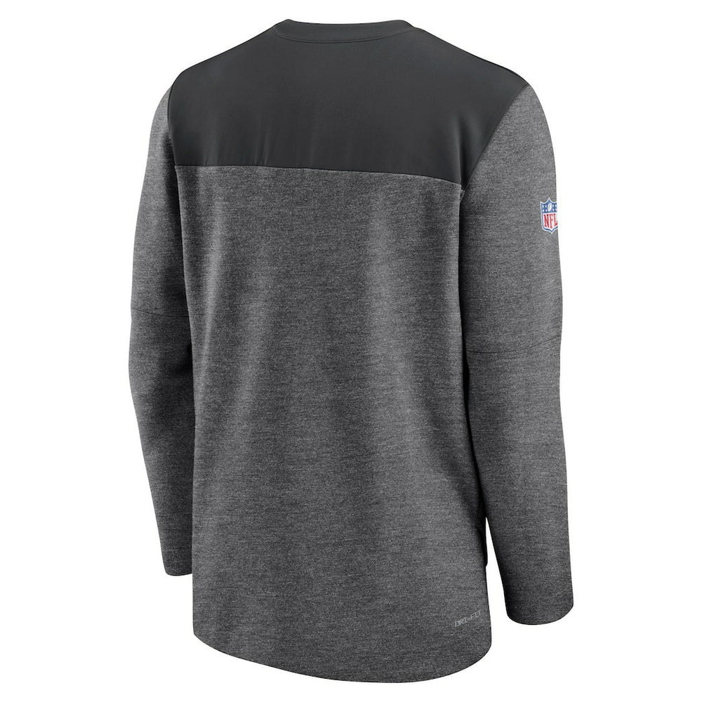 Las Vegas Raiders Sideline Lockup Performance Quarter-Zip Top Charcoal - Nike