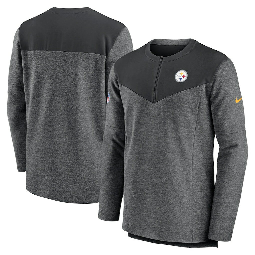 Pittsburgh Steelers Sideline Lockup Performance Quarter-Zip Top Charcoal - Nike