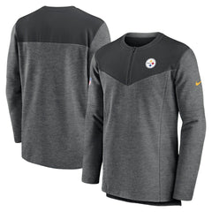 Pittsburgh Steelers Sideline Lockup Performance Quarter-Zip Top Charcoal - Nike