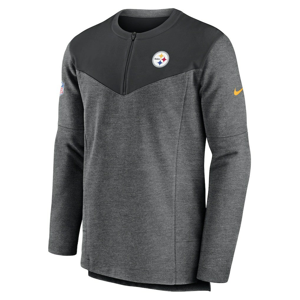 Pittsburgh Steelers Sideline Lockup Performance Quarter-Zip Top Charcoal - Nike