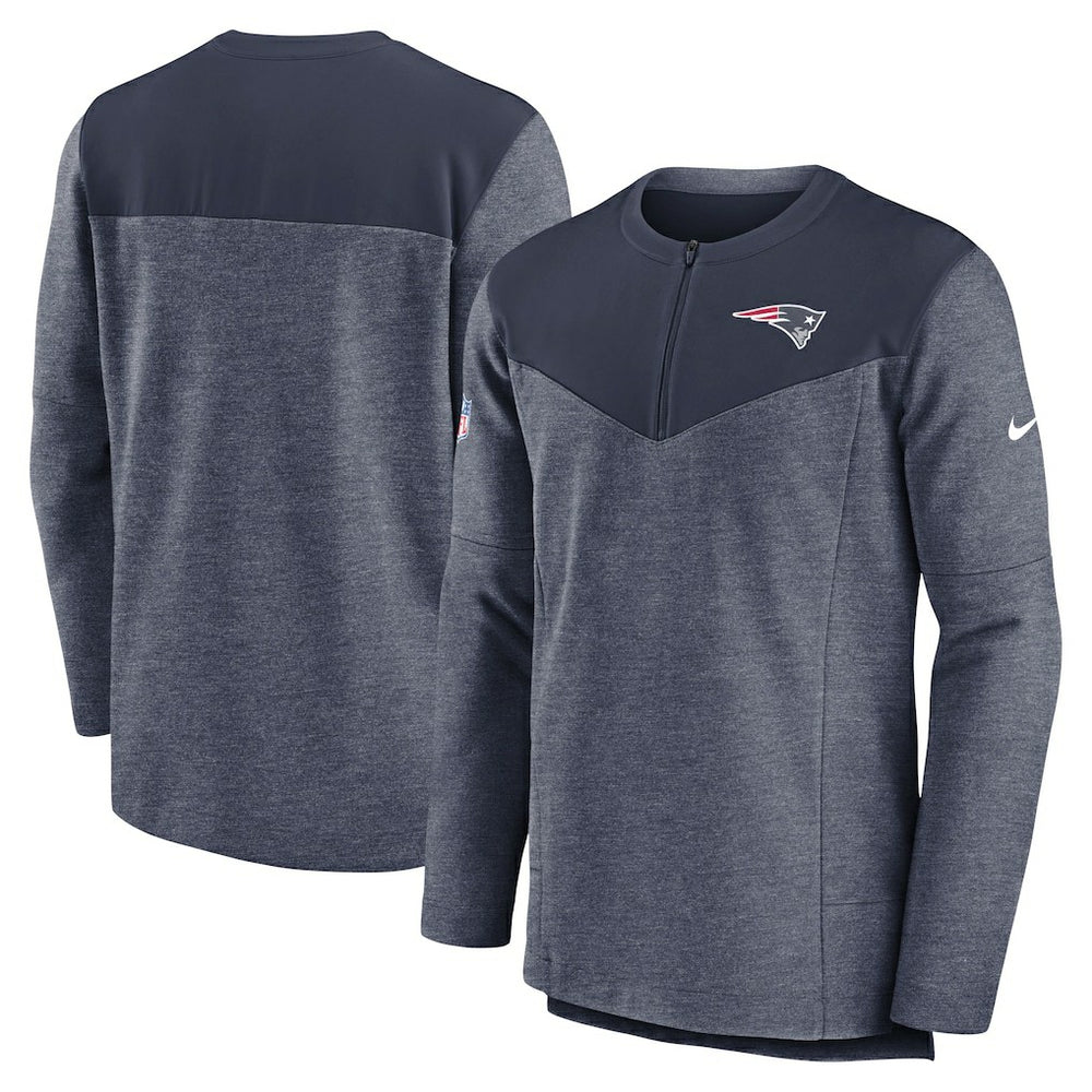 New England Patriots Sideline Lockup Performance Quarter-Zip Top Navy - Nike