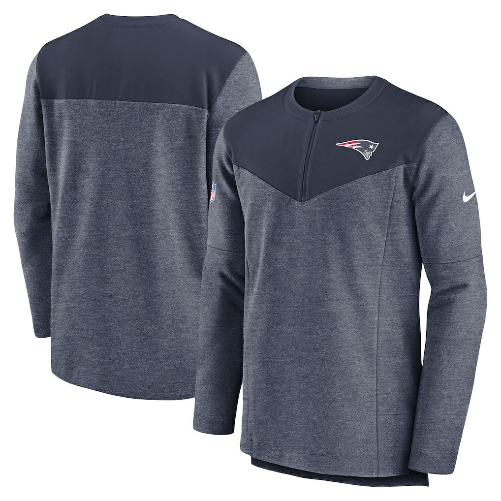 New England Patriots Sideline Lockup Performance Quarter-Zip Top Navy - Nike