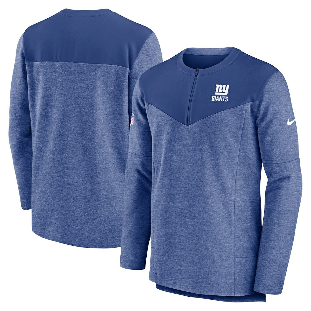 New York Giants Sideline Lockup Performance Quarter-Zip Top Royal - Nike