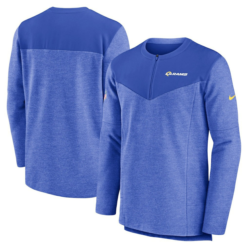 Los Angeles Rams Sideline Lockup Performance Quarter-Zip Top Royal - Nike