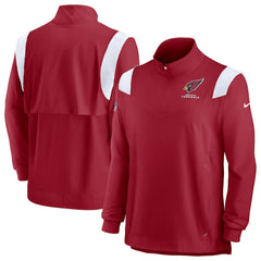 Arizona Cardinals Sideline Coaches Chevron Lockup Quarter-Zip Top Cardinal - Nike