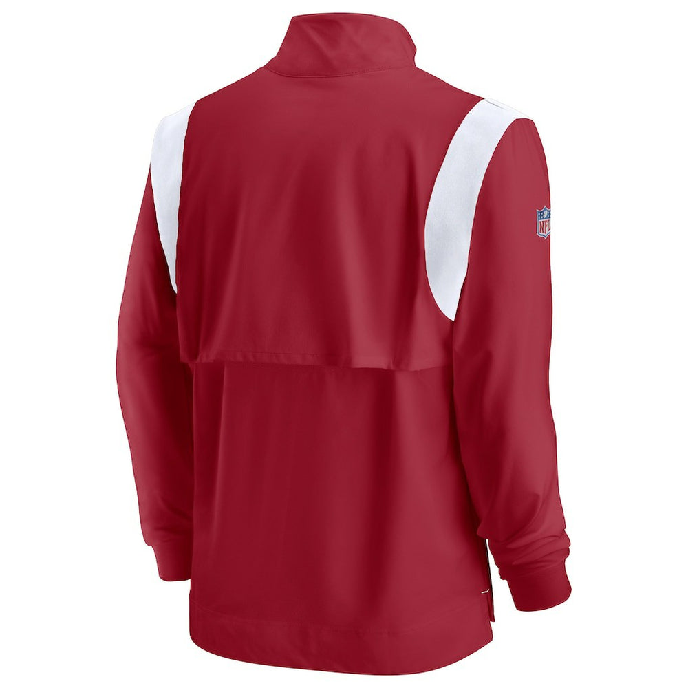 Arizona Cardinals Sideline Coaches Chevron Lockup Quarter-Zip Top Cardinal - Nike