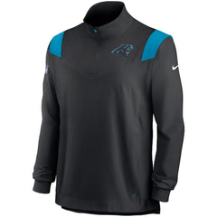 Carolina Panthers Sideline Coach Chevron Lockup Quarter-Zip Long Sleeve Top Black - Nike