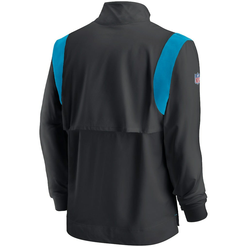 Carolina Panthers Sideline Coach Chevron Lockup Quarter-Zip Long Sleeve Top Black - Nike