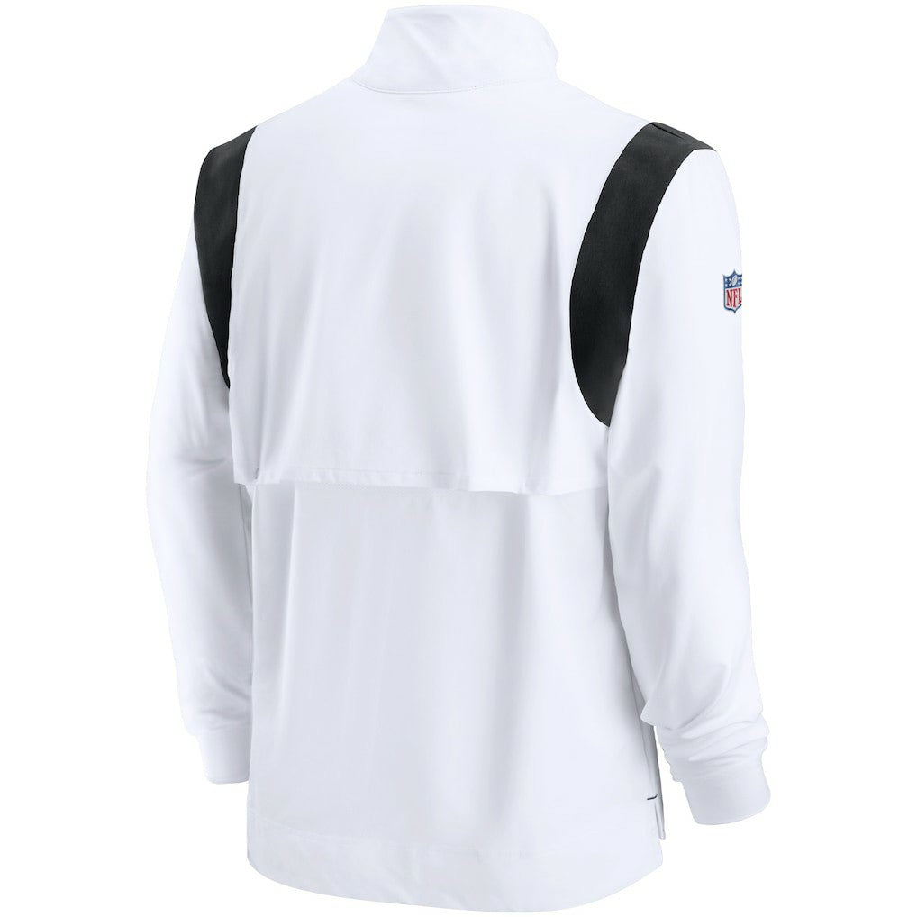 Las Vegas Raiders Sideline Coach Chevron Lockup Quarter-Zip Long Sleeve Top White - Nike
