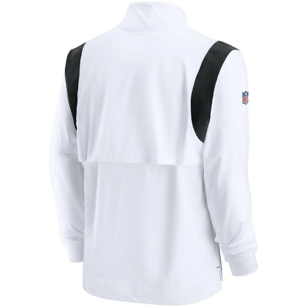 Las Vegas Raiders Sideline Coach Chevron Lockup Quarter-Zip Long Sleeve Top White - Nike