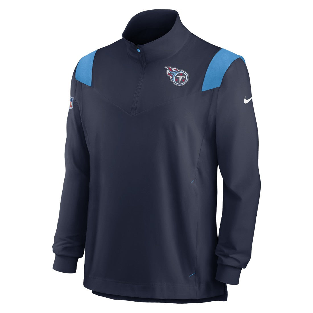 Tennessee Titans Sideline Coach Chevron Lockup Quarter-Zip Long Sleeve Top Navy - Nike