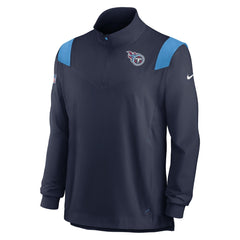 Tennessee Titans Sideline Coach Chevron Lockup Quarter-Zip Long Sleeve Top Navy - Nike