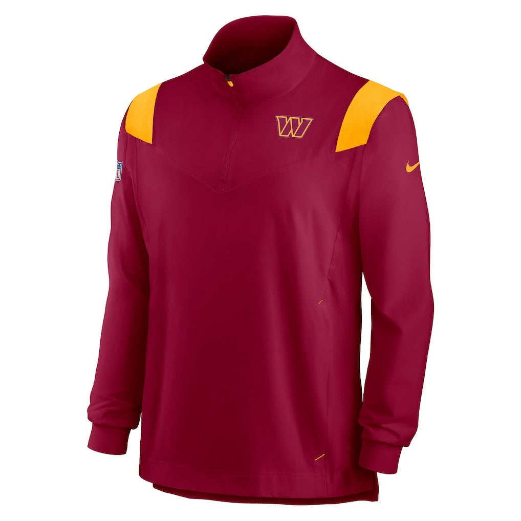 Washington Commanders Sideline Coach Chevron Lockup Quarter-Zip Long Sleeve Top Burgundy - Nike