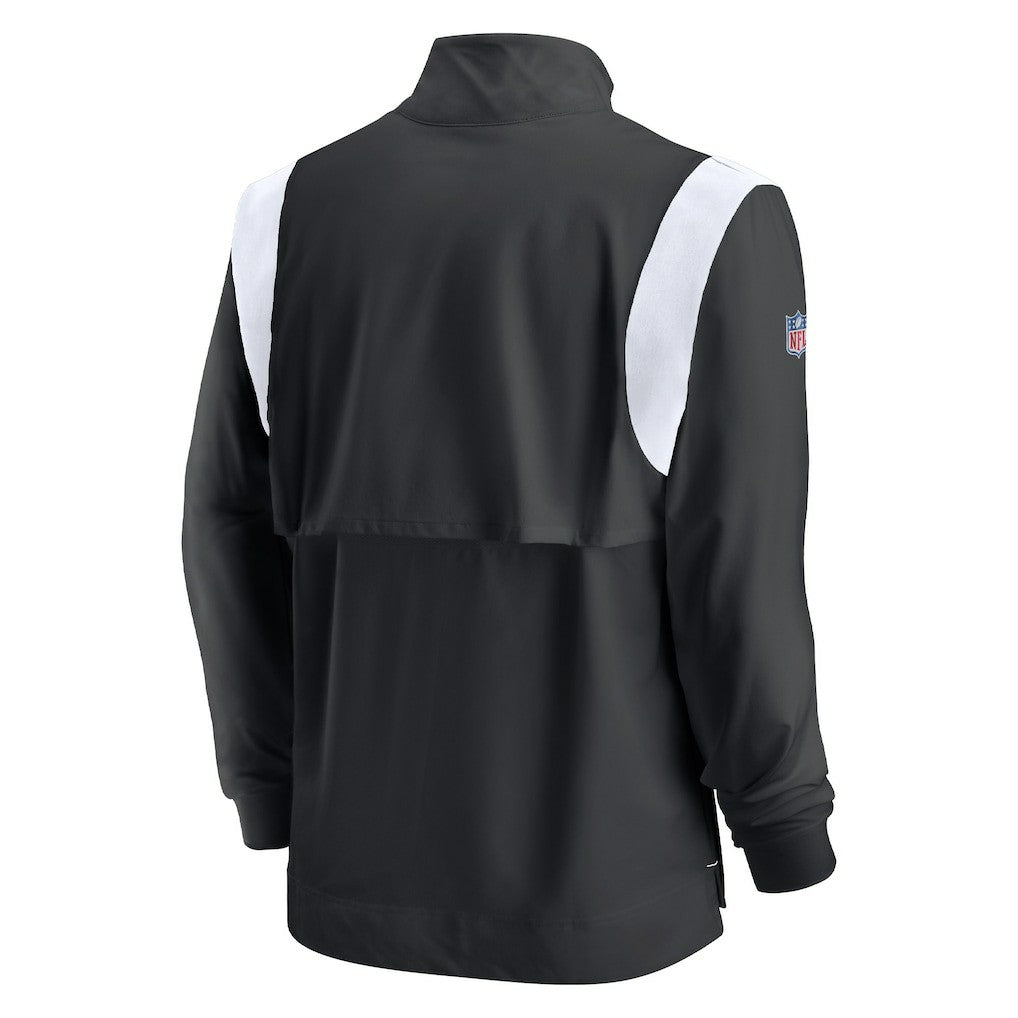 Las Vegas Raiders Sideline Coach Chevron Lockup Quarter-Zip Long Sleeve Top Black - Nike