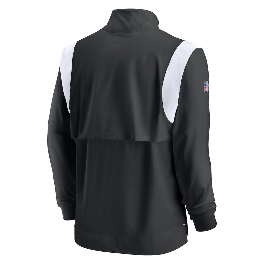 Las Vegas Raiders Sideline Coach Chevron Lockup Quarter-Zip Long Sleeve Top Black - Nike