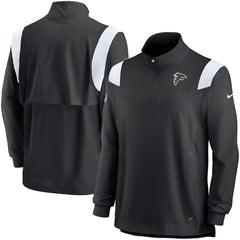 Atlanta Falcons Sideline Coach Chevron Lockup Quarter-Zip Long Sleeve Top Black/White - Nike