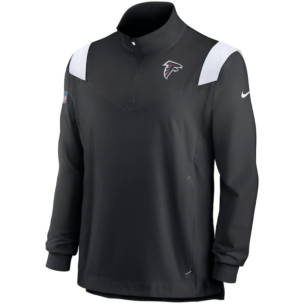 Atlanta Falcons Sideline Coach Chevron Lockup Quarter-Zip Long Sleeve Top Black/White - Nike