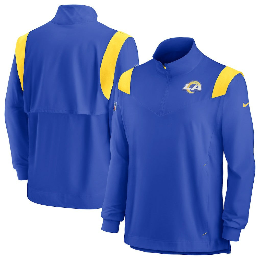 Los Angeles Rams Sideline Coach Chevron Lockup Quarter-Zip Long Sleeve Top Royal - Nike