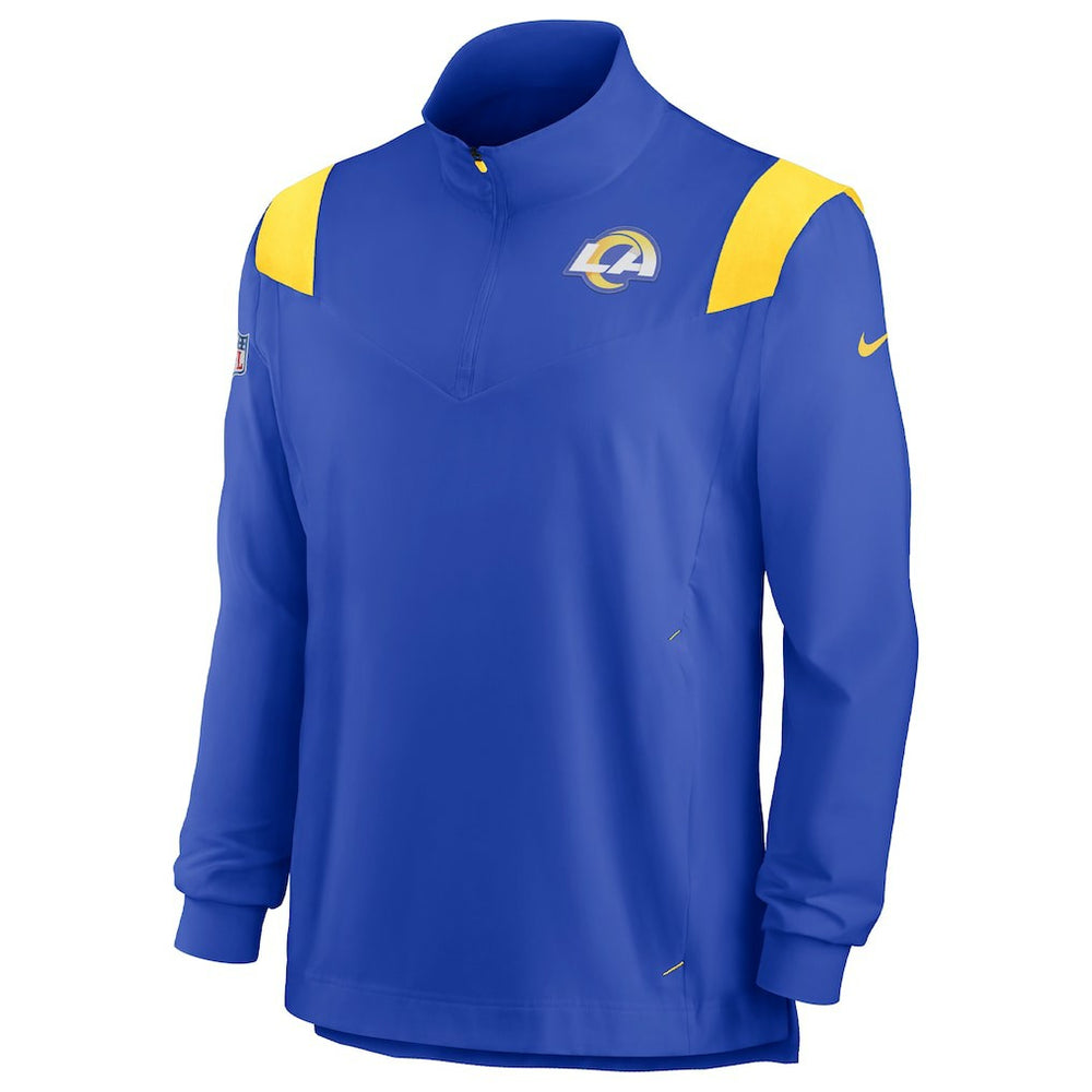 Los Angeles Rams Sideline Coach Chevron Lockup Quarter-Zip Long Sleeve Top Royal - Nike