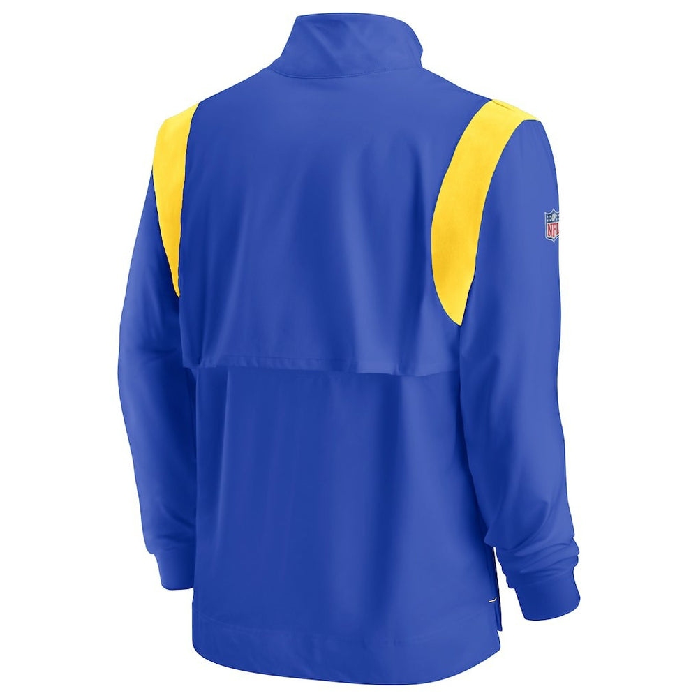 Los Angeles Rams Sideline Coach Chevron Lockup Quarter-Zip Long Sleeve Top Royal - Nike