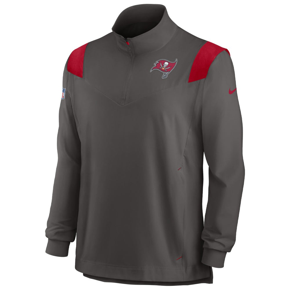 Tampa Bay Buccaneers Sideline Coach Chevron Lockup Quarter-Zip Long Sleeve Top Pewter - Nike