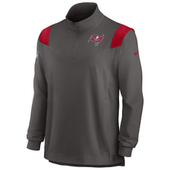 Tampa Bay Buccaneers Sideline Coach Chevron Lockup Quarter-Zip Long Sleeve Top Pewter - Nike