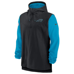 Carolina Panthers Sideline Player Quarter-Zip Hoodie Black/Blue - Nike