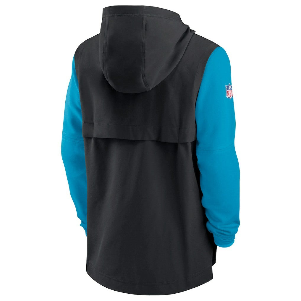 Carolina Panthers Sideline Player Quarter-Zip Hoodie Black/Blue - Nike