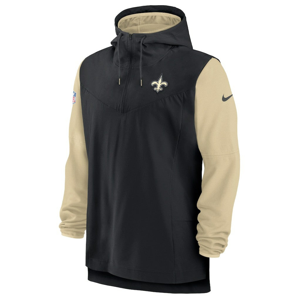 New Orleans Saints Sideline Player Quarter-Zip Hoodie Black/Gold - Nike