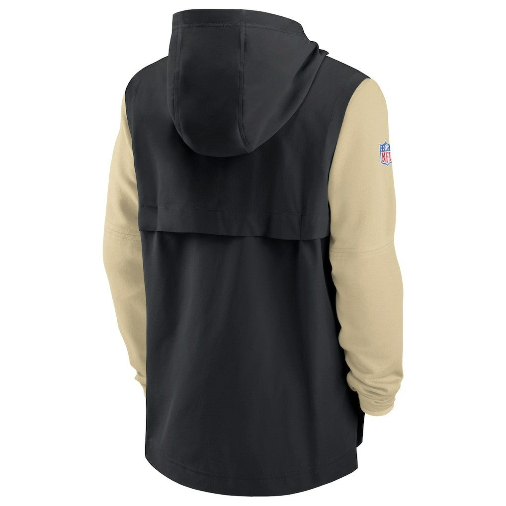 New Orleans Saints Sideline Player Quarter-Zip Hoodie Black/Gold - Nike