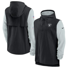 Las Vegas Raiders Sideline Player Quarter-Zip Hoodie Jacket Black/Silver - Nike