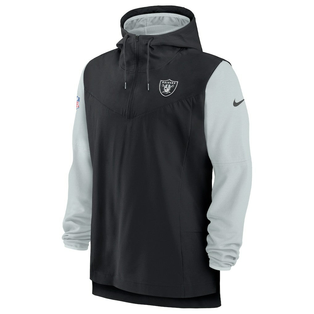 Las Vegas Raiders Sideline Player Quarter-Zip Hoodie Jacket Black/Silver - Nike