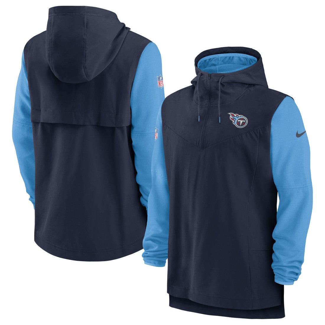 Tennessee Titans Sideline Player Quarter-Zip Hoodie Navy/Light Blue - Nike